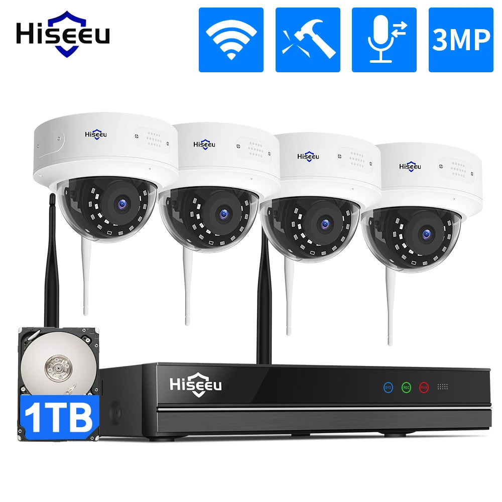 Hiseeu 5MP Security Wireless IP Camera for Wireless CCTV System 3MP 1080P WIFI Outdoor waterproof IP Camera View Eseecloud APP