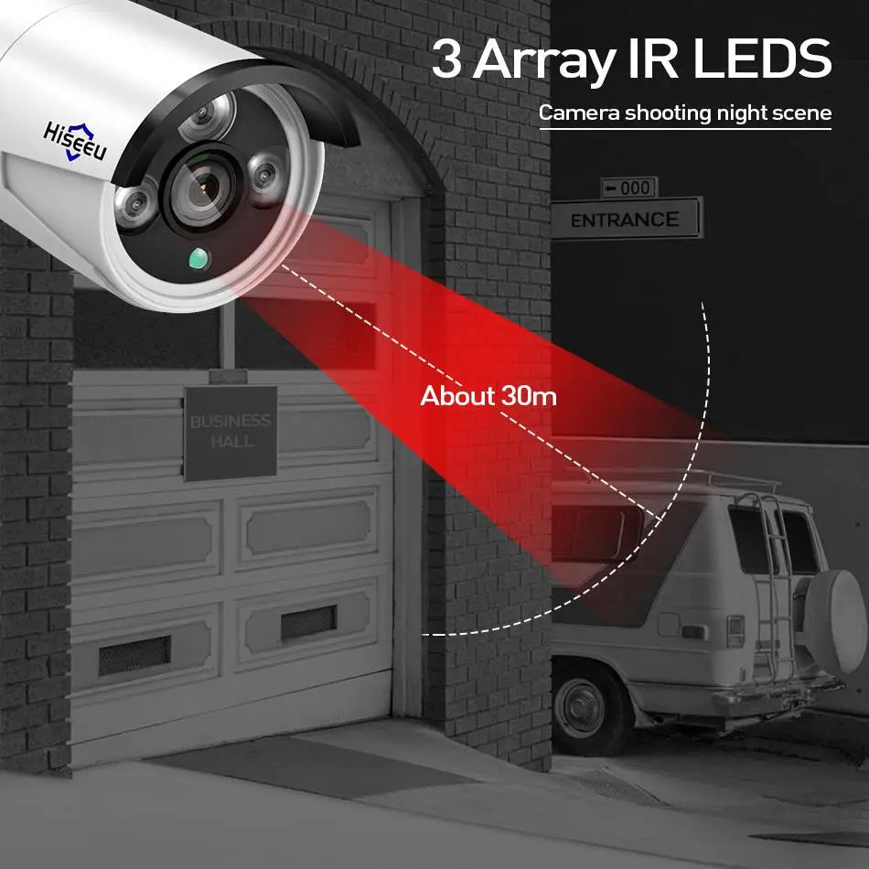 Hiseeu 5MP Security Wireless IP Camera for Wireless CCTV System 3MP 1080P WIFI Outdoor waterproof IP Camera View Eseecloud APP
