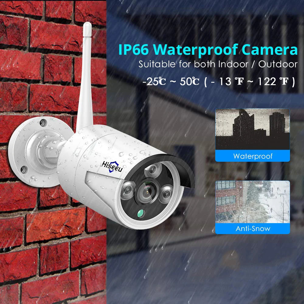 Hiseeu 5MP Security Wireless IP Camera for Wireless CCTV System 3MP 1080P WIFI Outdoor waterproof IP Camera View Eseecloud APP