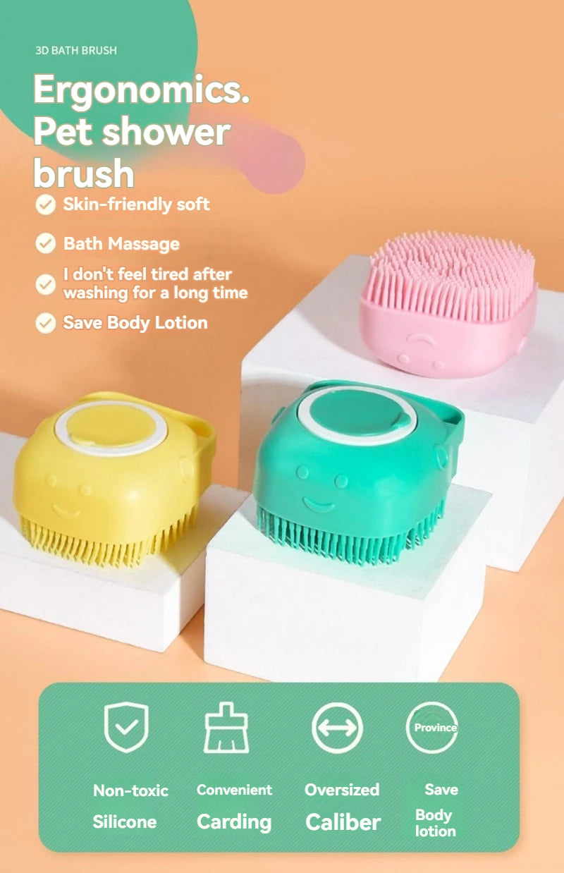 Bathroom Puppy Big Dog Cat Bath Massage Gloves Brush Soft Safety Silicone Pet Accessories for Dogs Cats Tools Mascotas Products