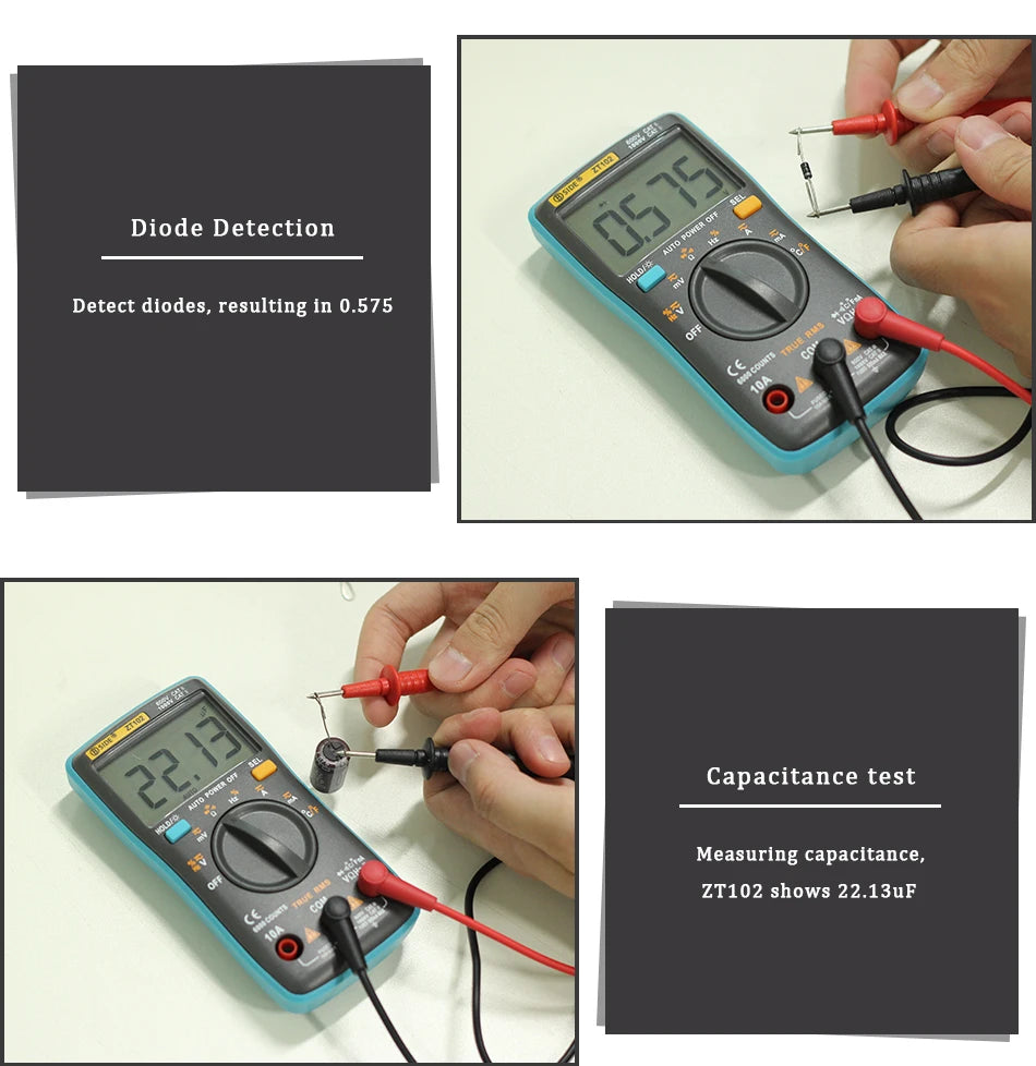 BSIDE Digital Multimeter Auto Range True RMS 8000 High precision Ammeter Voltmeter Smart Capacitor Temperature NCV Ohm Hz Tester