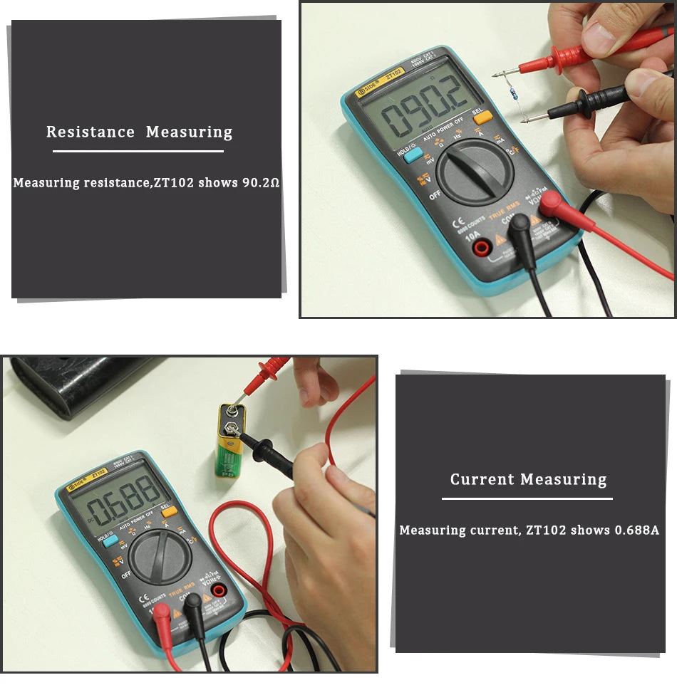 BSIDE Digital Multimeter Auto Range True RMS 8000 High precision Ammeter Voltmeter Smart Capacitor Temperature NCV Ohm Hz Tester