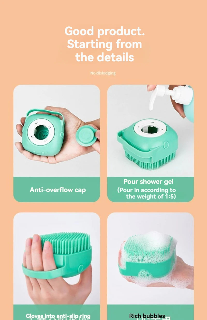 Bathroom Puppy Big Dog Cat Bath Massage Gloves Brush Soft Safety Silicone Pet Accessories for Dogs Cats Tools Mascotas Products