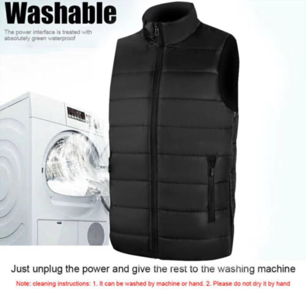 Electric Heated Vest Gilet Winter Body Warmer Heating Warm up Thermal Jacket Men