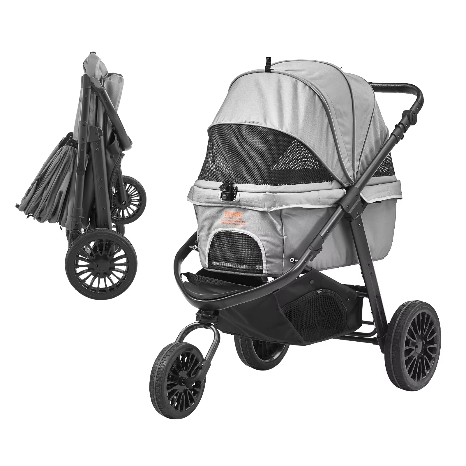 Pet Stroller Carrier Dog Cat Strollers Lightweight Travel Rotate with Brakes Pet Pad Cup Holder for Puppy Dog Accessories