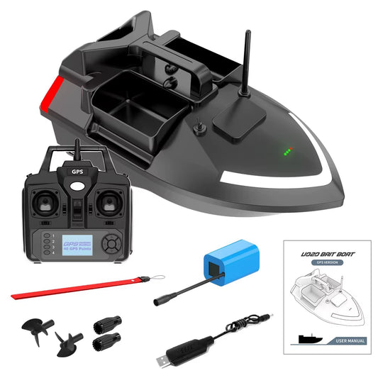 GPS Fishing Bait Boat 500M Remote Control Bait Boat Dual Motor Fish Finder 2KG Loading Support Automatic Cruise/Return/Route New