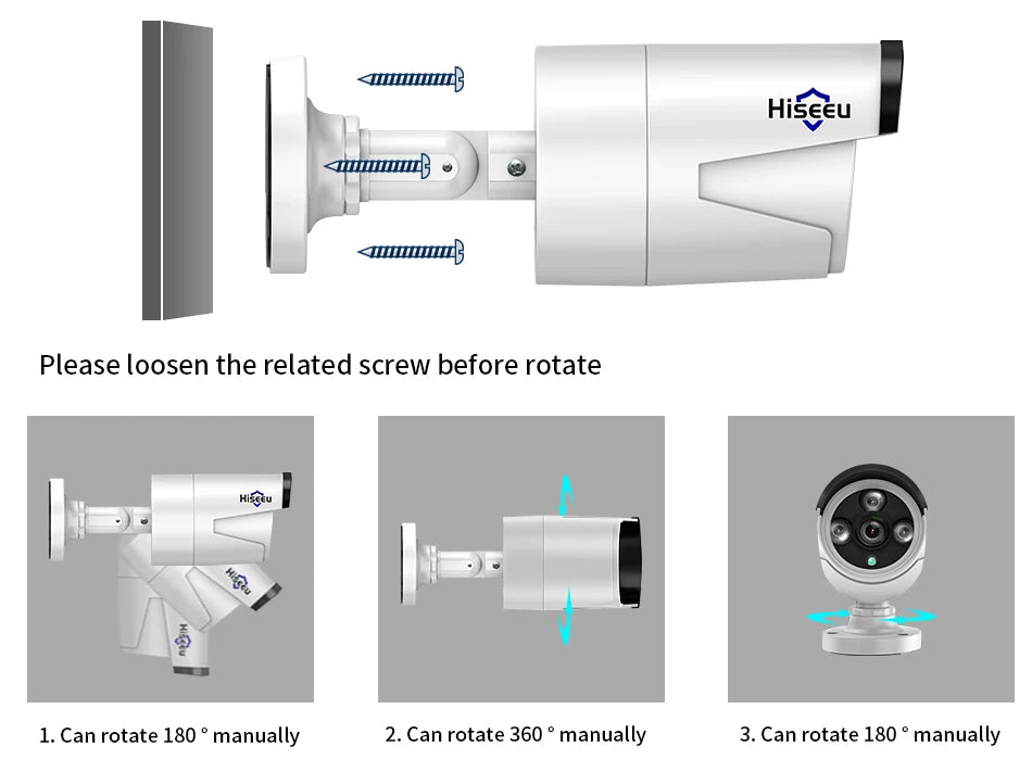 Hiseeu 3/5MP Wireless Security Cameras Kit Outdoor Waterproof IP Camera Surveillance CCTV System Set with 10.1" Monitor 10CH NVR