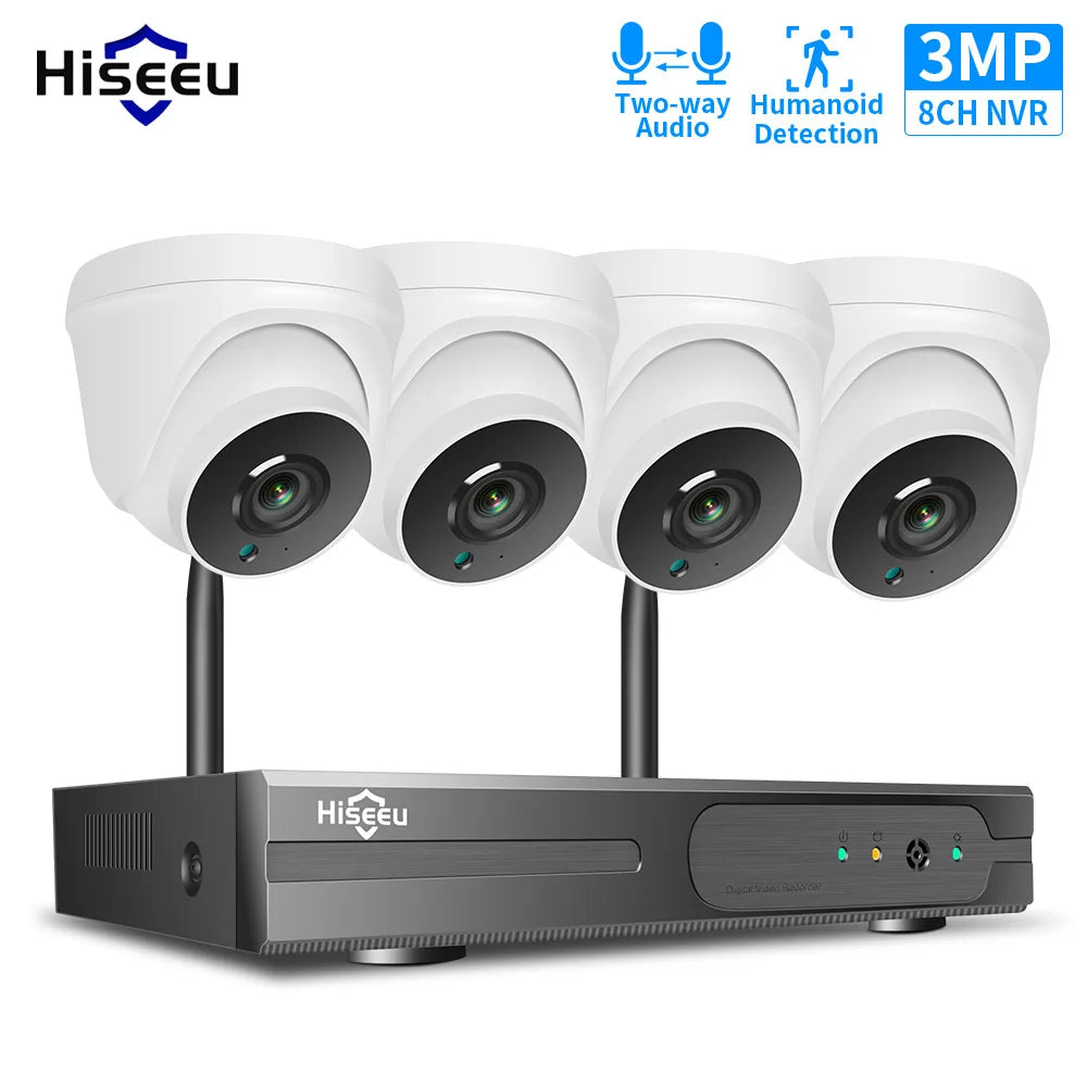 Hiseeu 5MP Security Wireless IP Camera for Wireless CCTV System 3MP 1080P WIFI Outdoor waterproof IP Camera View Eseecloud APP