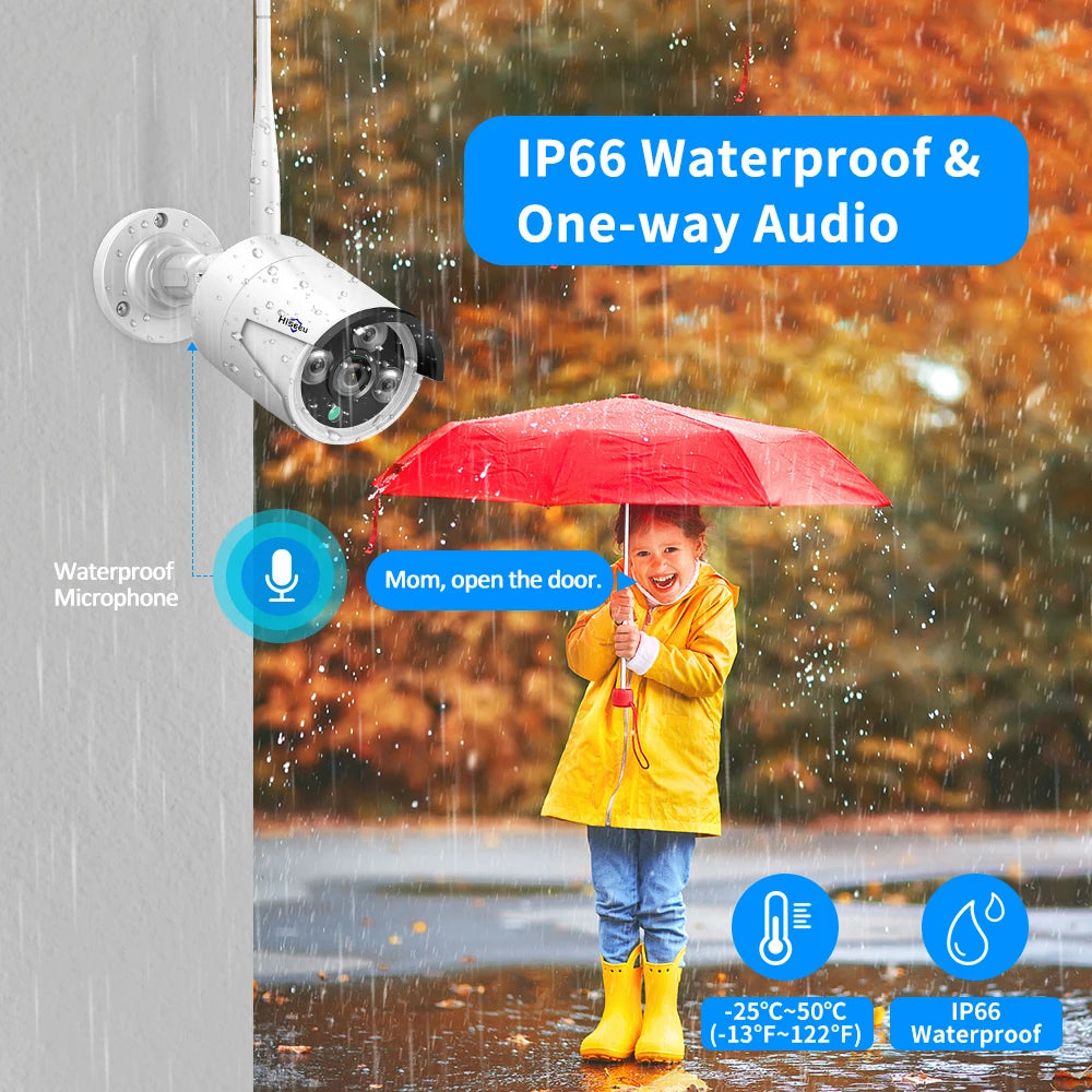Hiseeu 3/5MP Wireless Security Cameras Kit Outdoor Waterproof IP Camera Surveillance CCTV System Set with 10.1" Monitor 10CH NVR