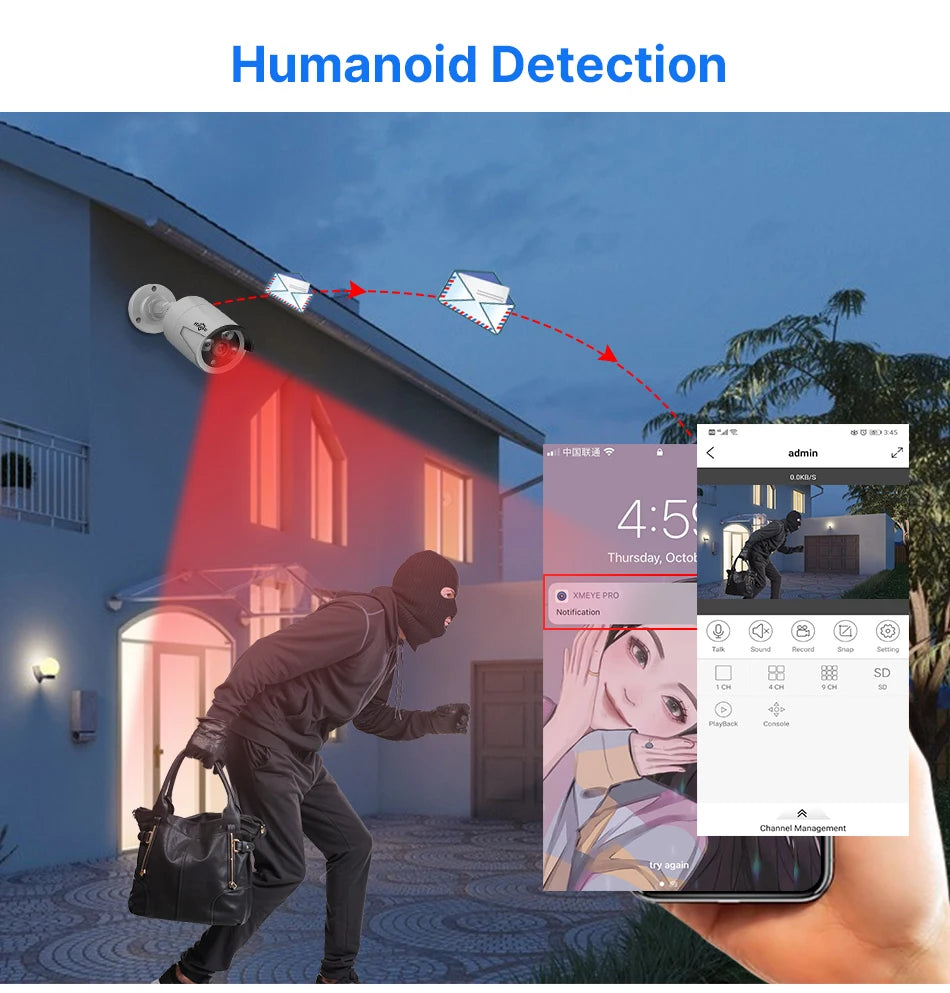 Hiseeu 5MP POE IP Camera System Set Waterproof AI Human Motion Detection 8CH NVR H.265 Wired CCTV Surveillance Camera Kit