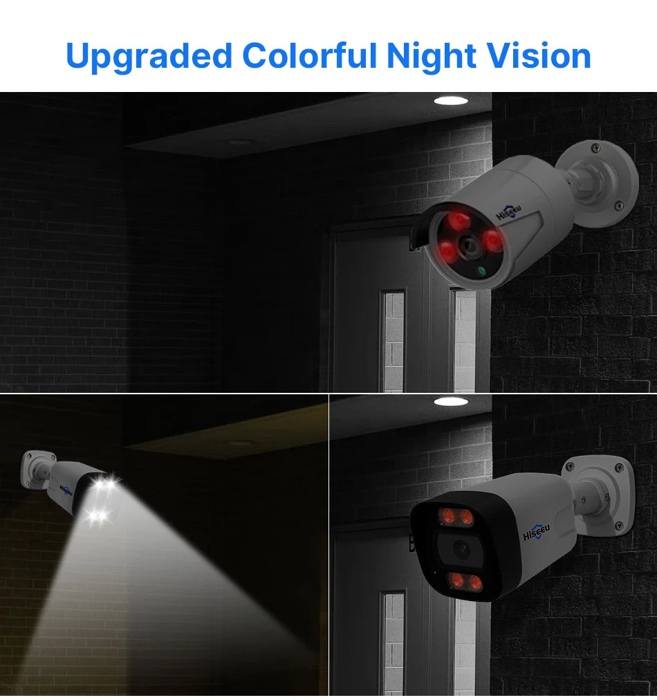 Hiseeu 5MP POE IP Camera System Set Waterproof AI Human Motion Detection 8CH NVR H.265 Wired CCTV Surveillance Camera Kit