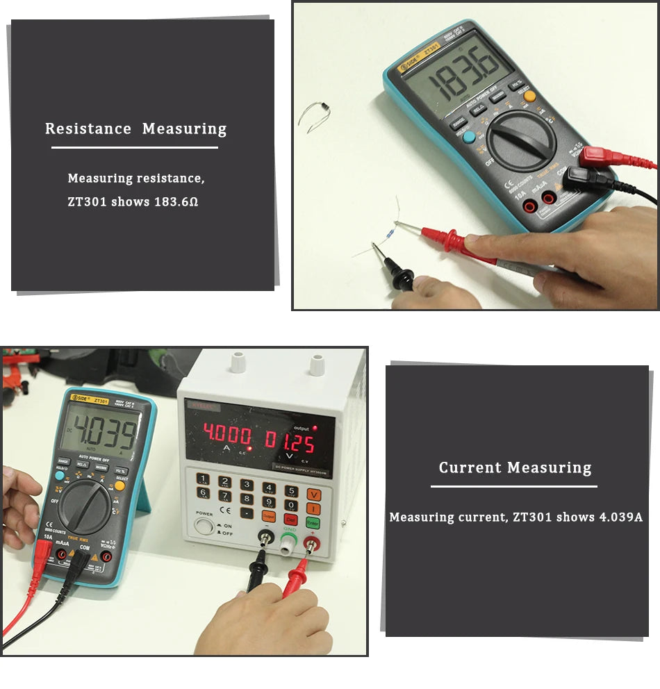 BSIDE Digital Multimeter Auto Range True RMS 8000 High precision Ammeter Voltmeter Smart Capacitor Temperature NCV Ohm Hz Tester