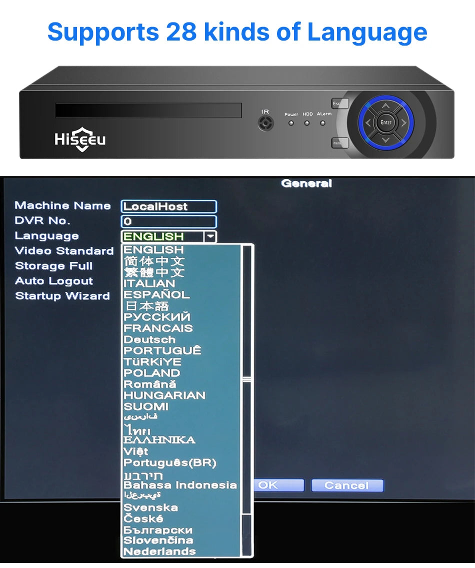 Hiseeu 5MP POE IP Camera System Set Waterproof AI Human Motion Detection 8CH NVR H.265 Wired CCTV Surveillance Camera Kit