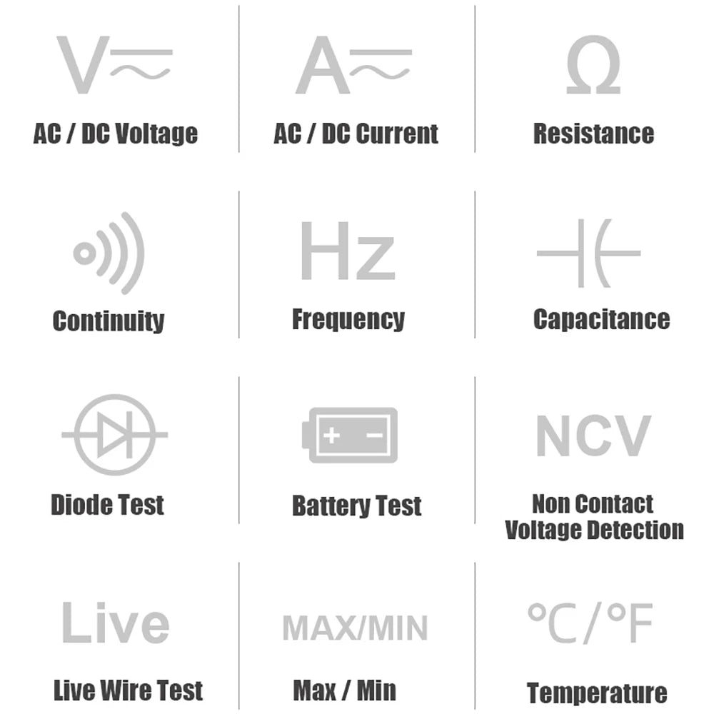 BSIDE Digital Multimeter Auto Range True RMS 8000 High precision Ammeter Voltmeter Smart Capacitor Temperature NCV Ohm Hz Tester